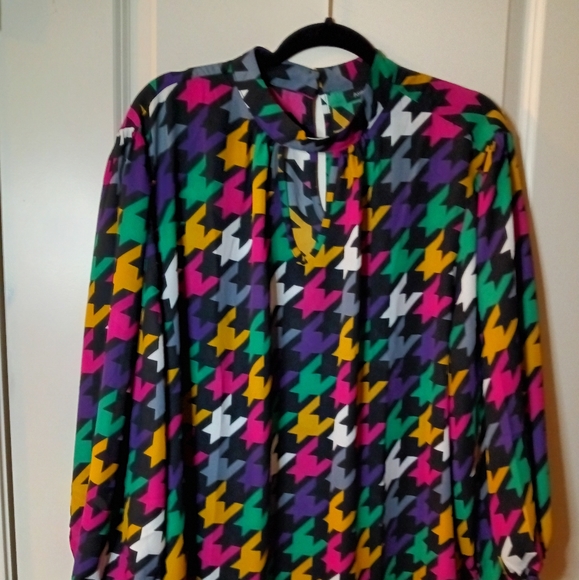 NWOT Jazzed Up Houndstooth Blouse - Picture 1 of 4